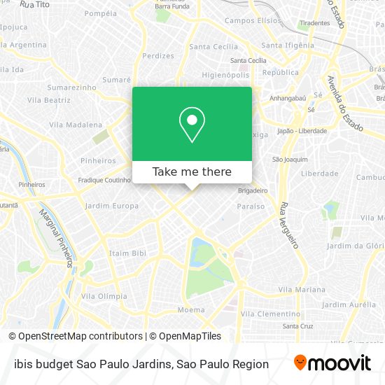 ibis budget Sao Paulo Jardins map