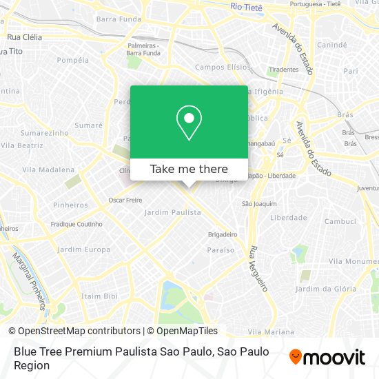 Mapa Blue Tree Premium Paulista Sao Paulo