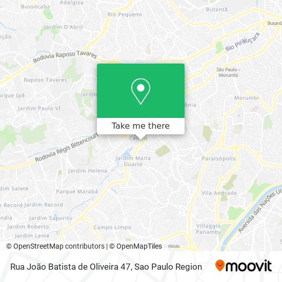 Rua João Batista de Oliveira 47 map