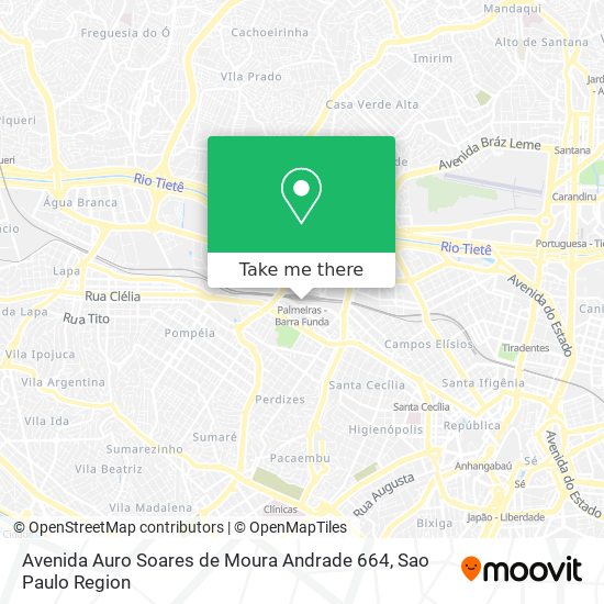 Mapa Avenida Auro Soares de Moura Andrade 664