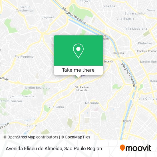 Avenida Eliseu de Almeida map