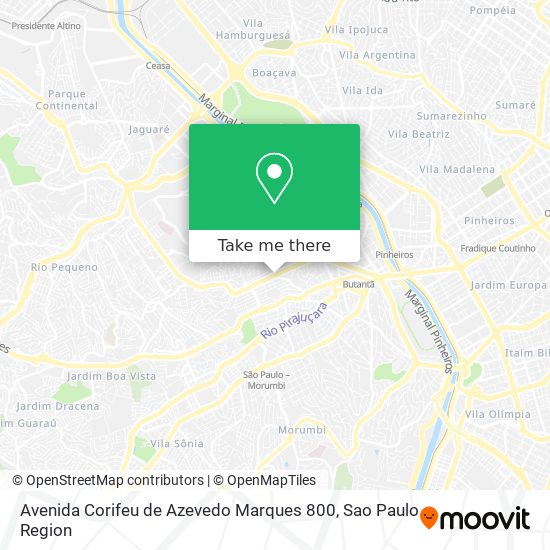 Avenida Corifeu de Azevedo Marques 800 map