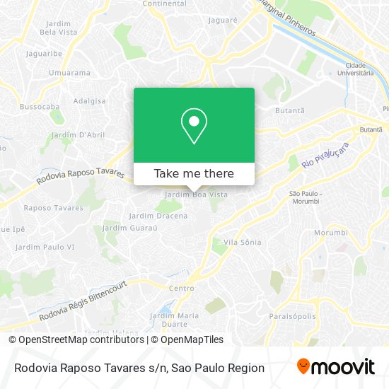 Mapa Rodovia Raposo Tavares s/n