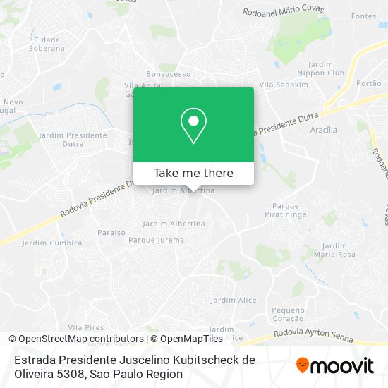 Mapa Estrada Presidente Juscelino Kubitscheck de Oliveira 5308