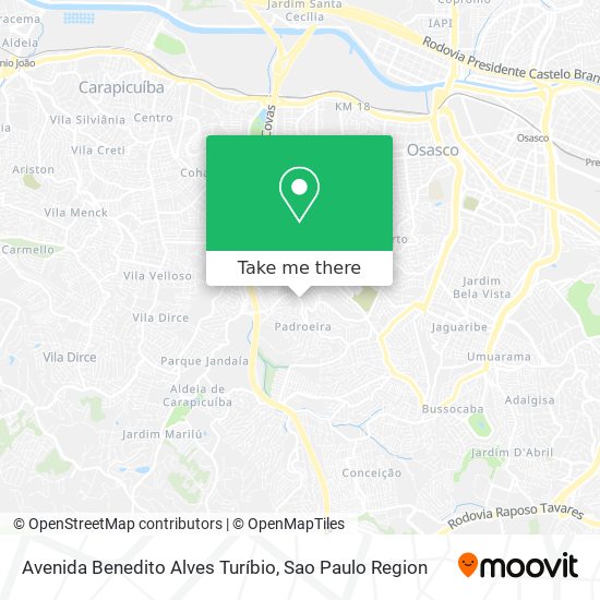 Mapa Avenida Benedito Alves Turíbio