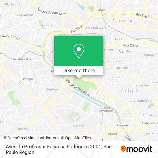 Mapa Avenida Professor Fonseca Rodrigues 2001