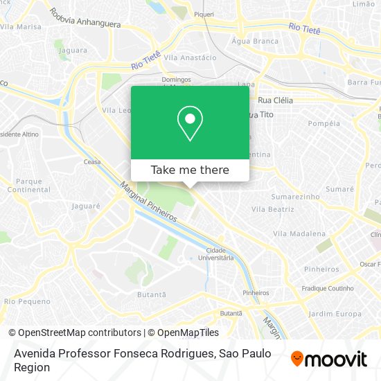 Mapa Avenida Professor Fonseca Rodrigues