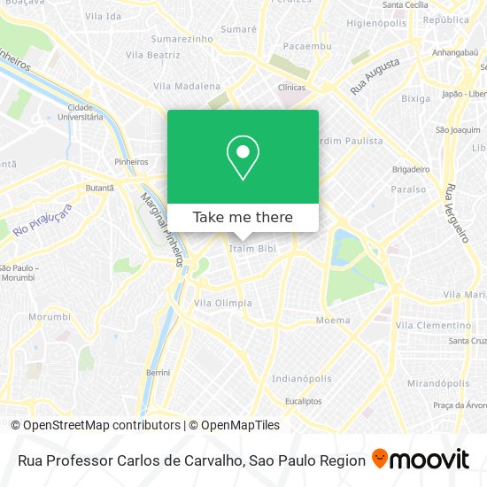 Mapa Rua Professor Carlos de Carvalho