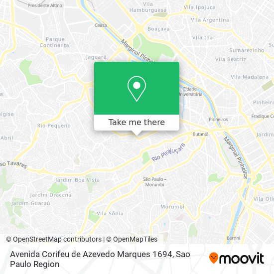 Avenida Corifeu de Azevedo Marques 1694 map