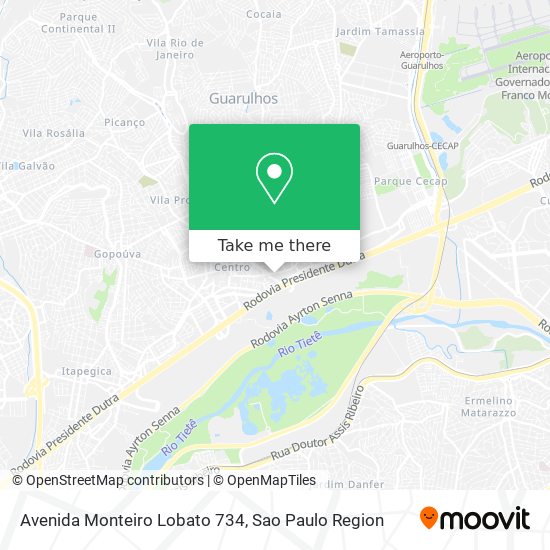 Mapa Avenida Monteiro Lobato 734