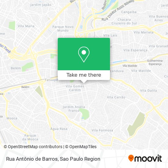 Mapa Rua Antônio de Barros