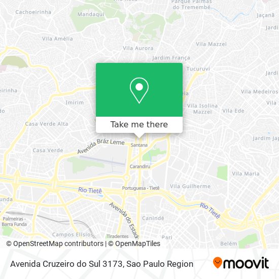 Avenida Cruzeiro do Sul 3173 map