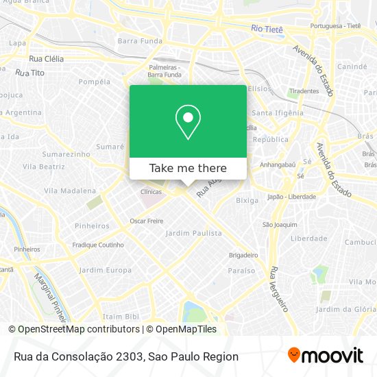 Rua da Consolação 2303 map