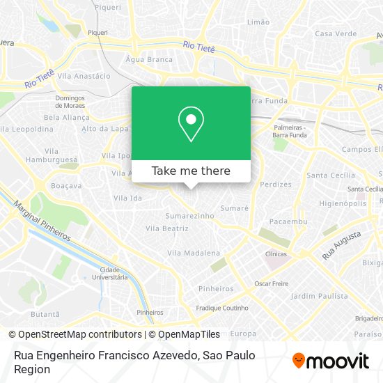 Mapa Rua Engenheiro Francisco Azevedo