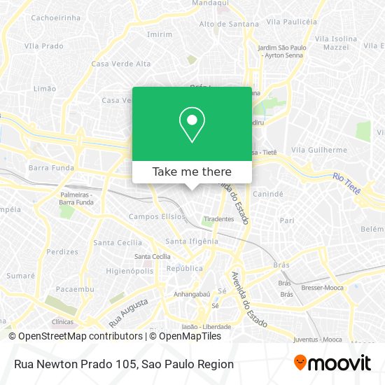 Mapa Rua Newton Prado 105