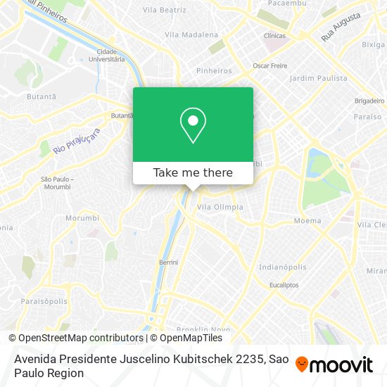 Mapa Avenida Presidente Juscelino Kubitschek 2235