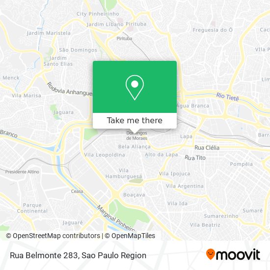 Mapa Rua Belmonte 283