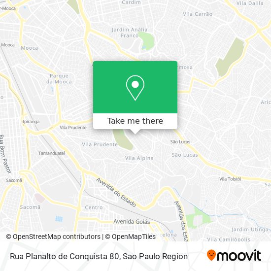 Rua Planalto de Conquista 80 map