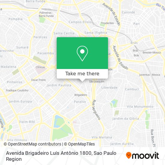 Mapa Avenida Brigadeiro Luís Antônio 1800