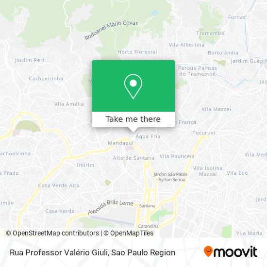 Mapa Rua Professor Valério Giuli