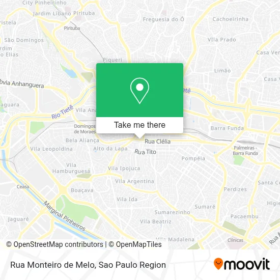 Rua Monteiro de Melo map