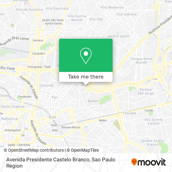 Mapa Avenida Presidente Castelo Branco