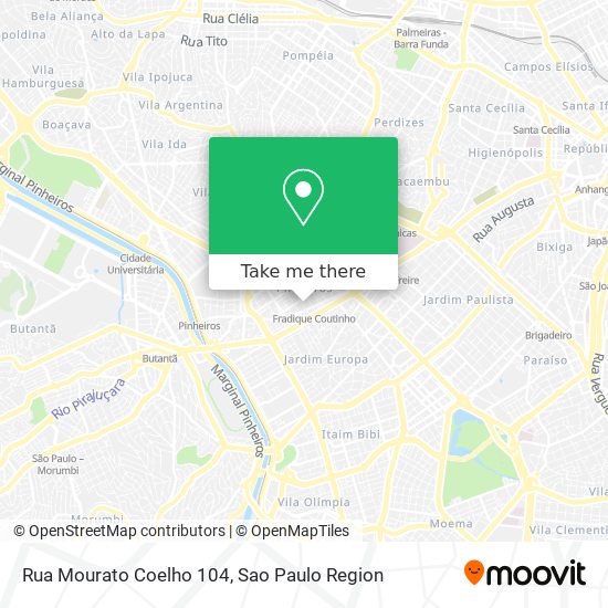 Mapa Rua Mourato Coelho 104