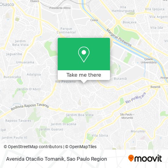 Mapa Avenida Otacílio Tomanik