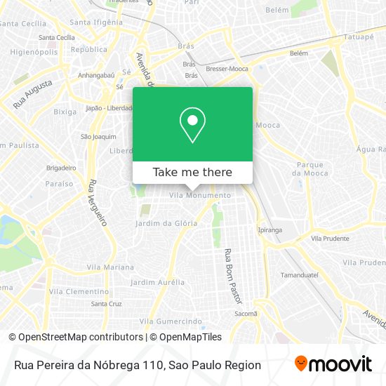 Mapa Rua Pereira da Nóbrega 110