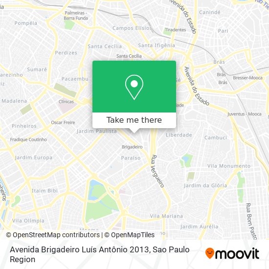Avenida Brigadeiro Luís Antônio 2013 map