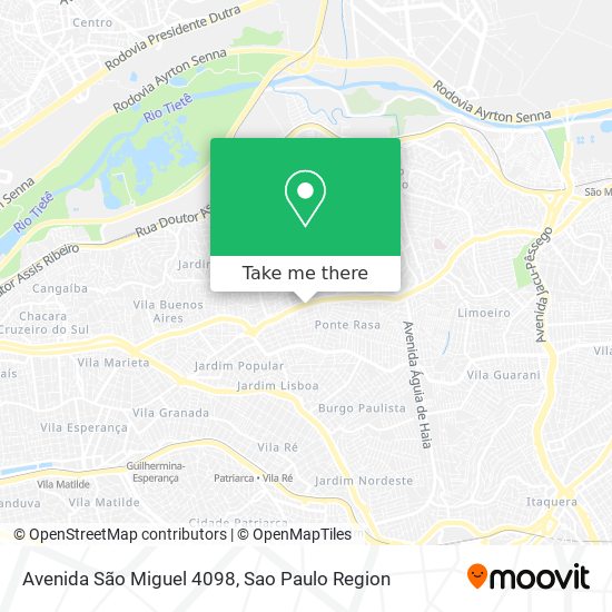 Mapa Avenida São Miguel 4098