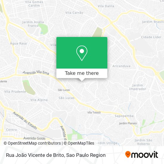 Mapa Rua João Vicente de Brito