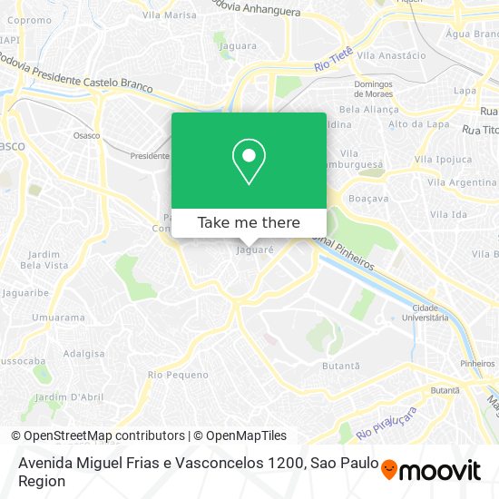 Mapa Avenida Miguel Frias e Vasconcelos 1200