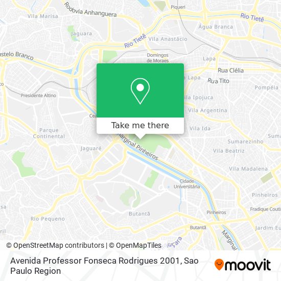 Mapa Avenida Professor Fonseca Rodrigues 2001