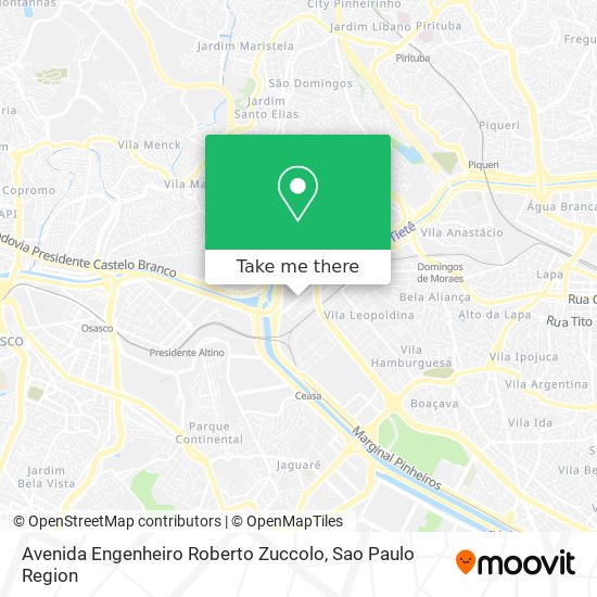 Mapa Avenida Engenheiro Roberto Zuccolo