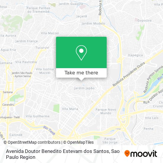 Avenida Doutor Benedito Estevam dos Santos map