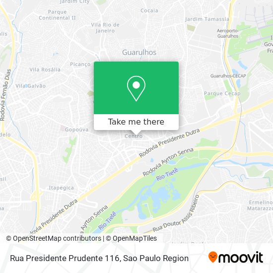 Mapa Rua Presidente Prudente 116