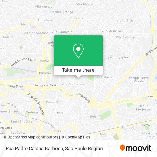 Mapa Rua Padre Caldas Barbosa