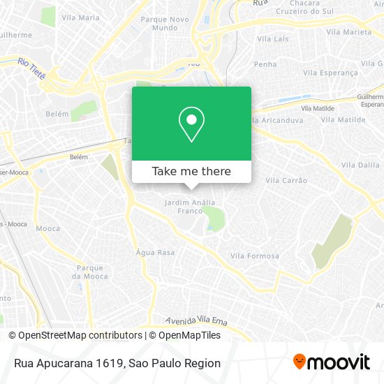 How to get to Rua Apucarana 1619 in Tatuapé by Bus, Metro or Train?