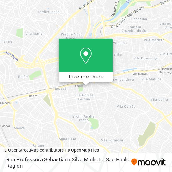 Mapa Rua Professora Sebastiana Silva Minhoto