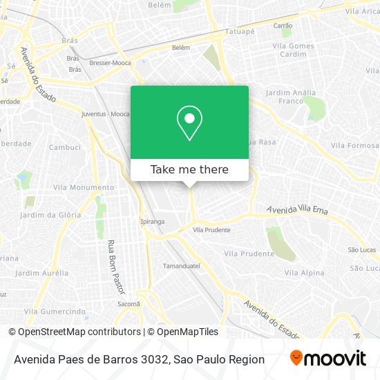 Avenida Paes de Barros 3032 map