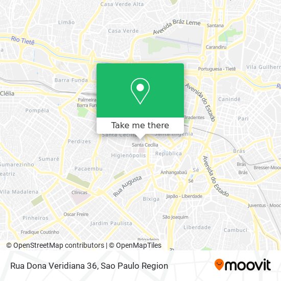 Mapa Rua Dona Veridiana 36