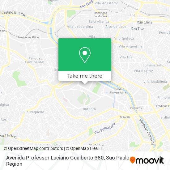 Mapa Avenida Professor Luciano Gualberto 380