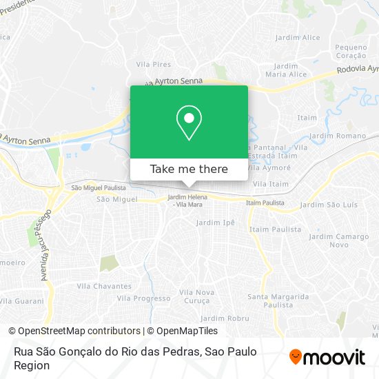 Rua São Gonçalo do Rio das Pedras map