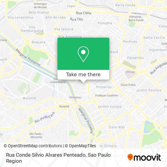 Mapa Rua Conde Silvio Alvares Penteado