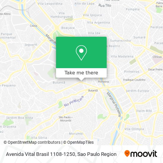 Avenida Vital Brasil 1108-1250 map