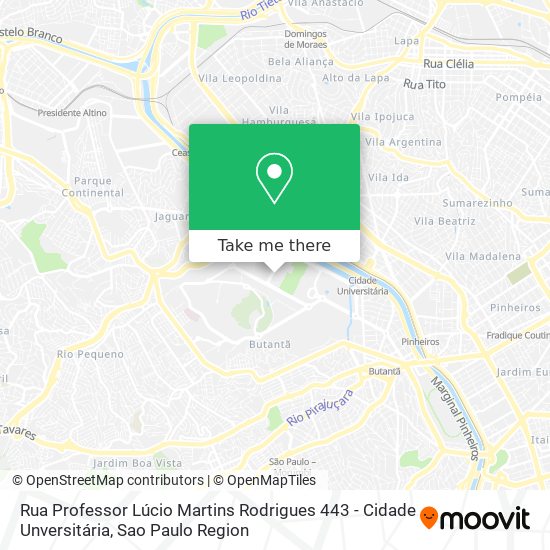 Mapa Rua Professor Lúcio Martins Rodrigues 443 - Cidade Unversitária