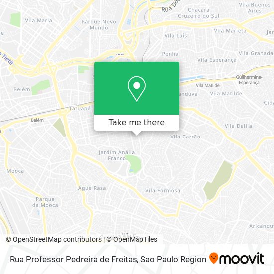 Mapa Rua Professor Pedreira de Freitas