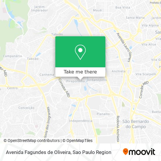 Mapa Avenida Fagundes de Oliveira