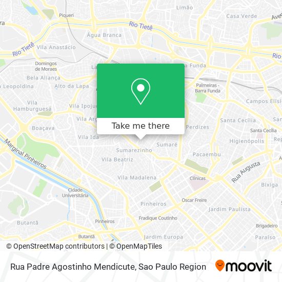 Mapa Rua Padre Agostinho Mendicute